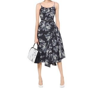 Michael Kors COLLECTION Chine Floral Mikado Pannier Slip Dress 2 NWOT